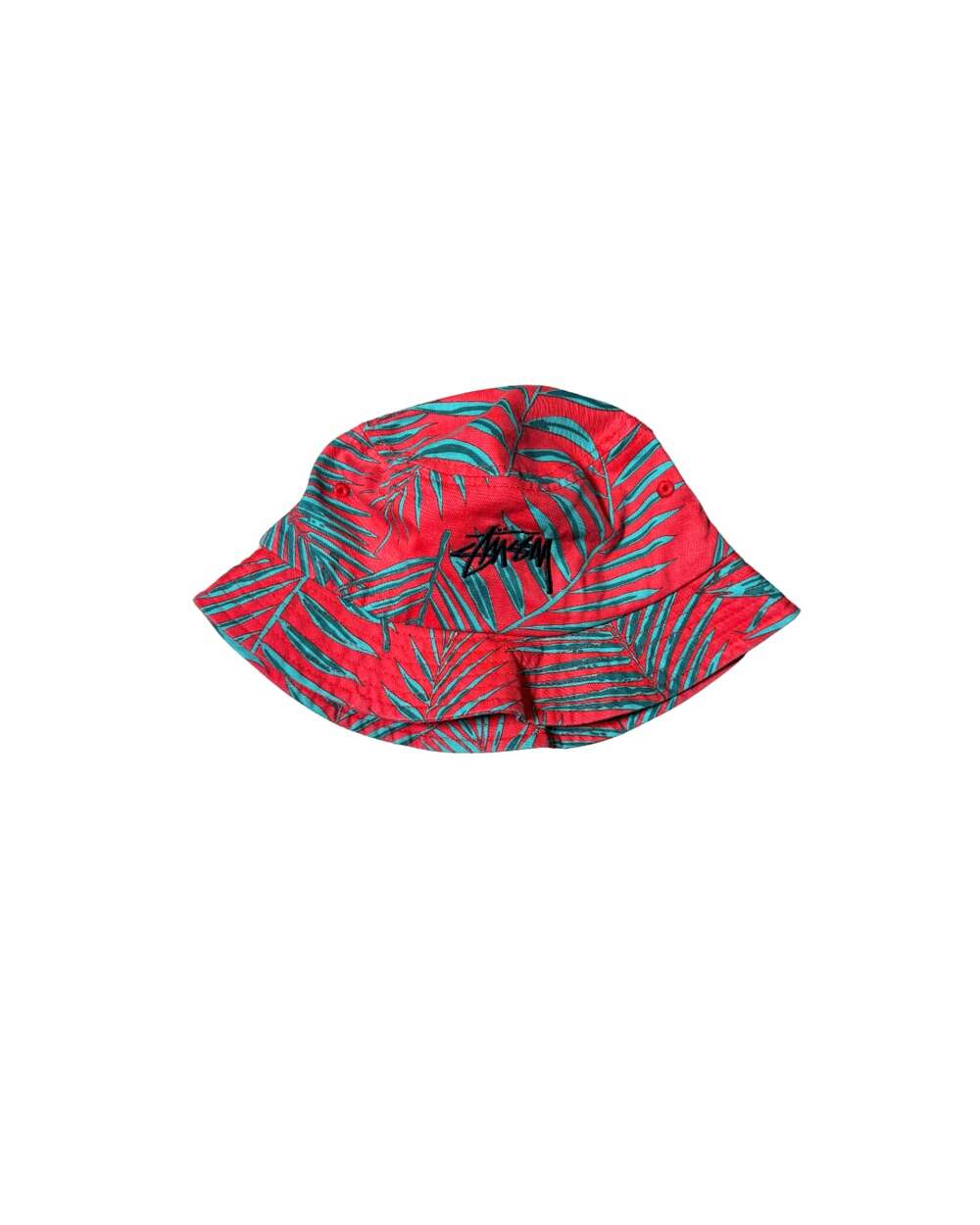 Stüssy Palm Leaf Bucket Hat in Red